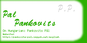 pal pankovits business card