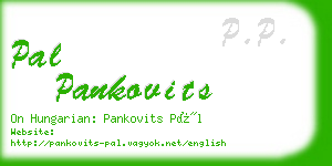 pal pankovits business card